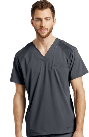 Men's V-Neck Solid Scrub Top, Men's V-Neck Solid Scrub Top