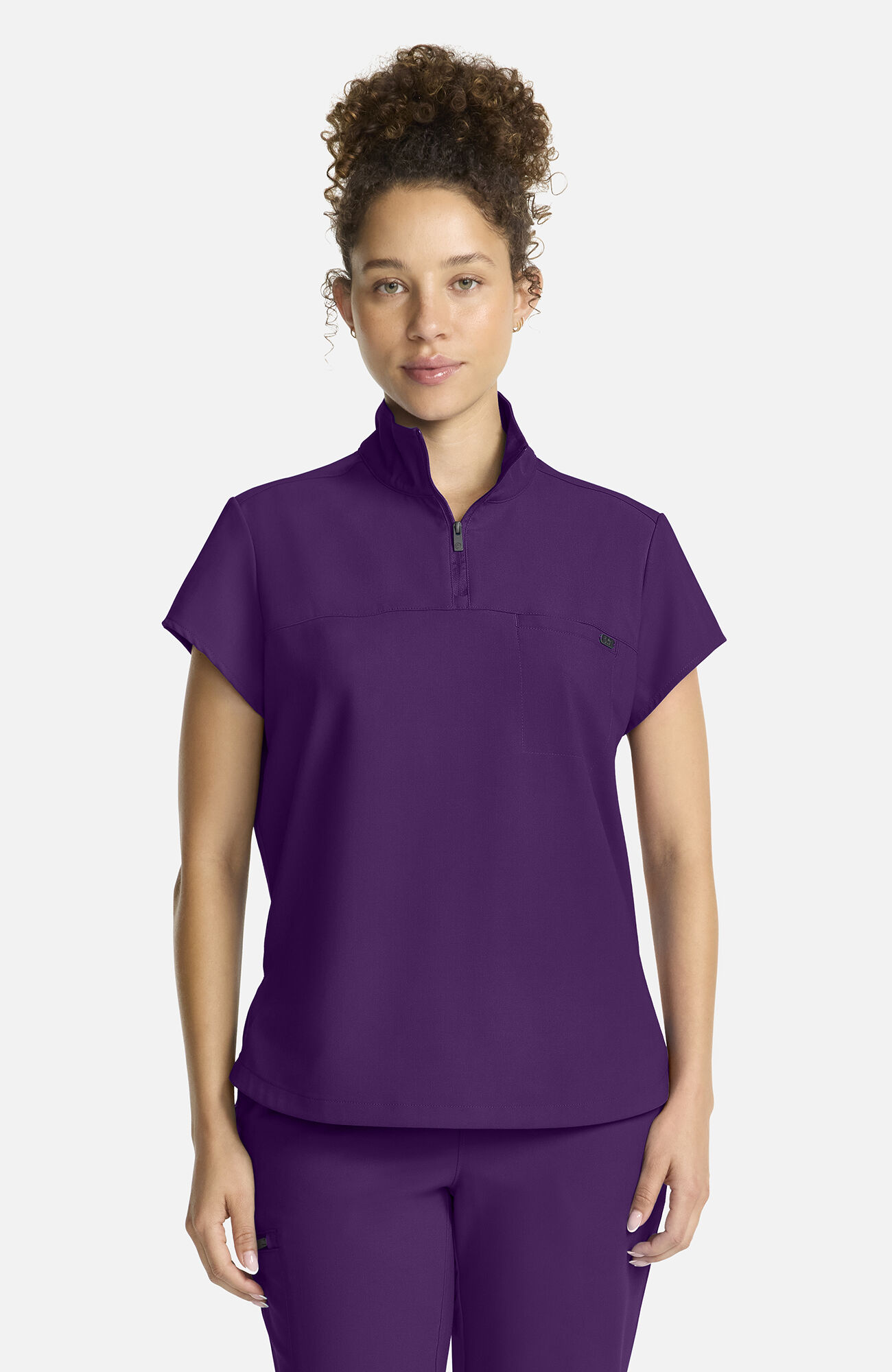 Women's Bella Quarter Zip Scrub Top
