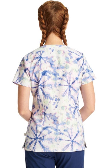Clearance Women's Ivy Tie-Dye Burst Print Scrub Top, , large