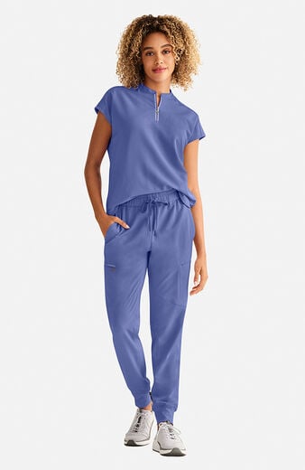 Women's Sandy Zip Mandarin Collar Scrub Top Women's Sandy Zip Mandarin Collar Scrub Top