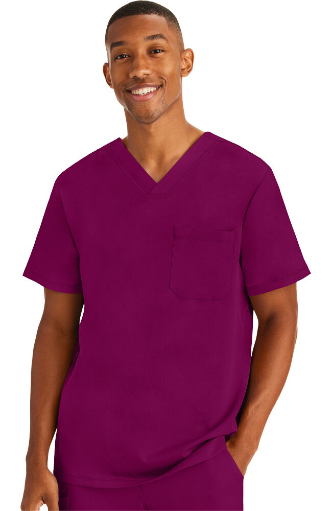 HH Works by Healing Hands Men s Mason Solid Scrub Top Healing