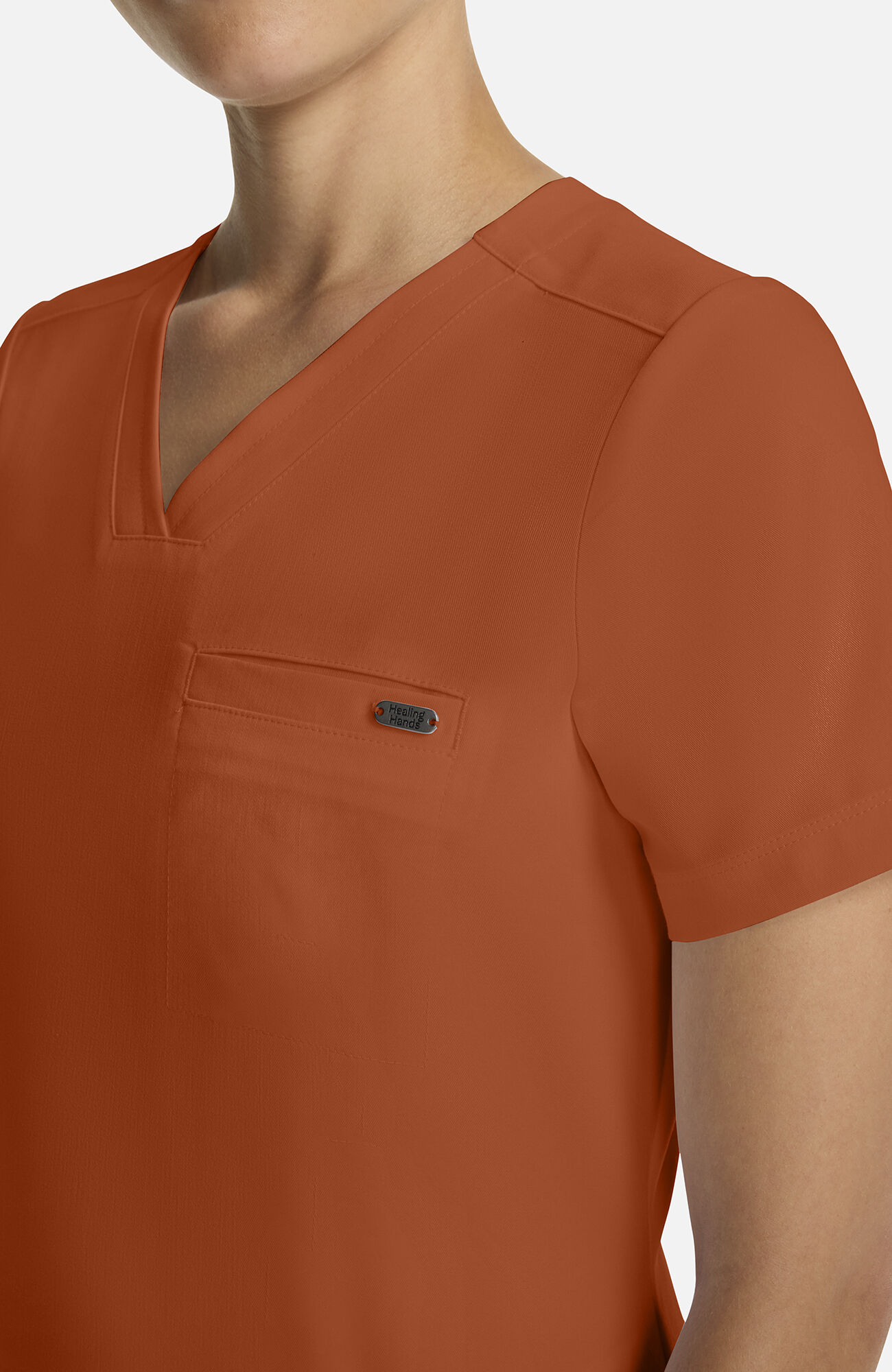 Women's Billie V-Neck Scrub Top, WAS Warm Sunrise | orange, large