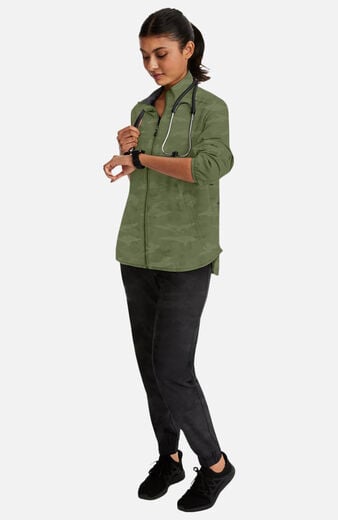 Women's Destini Camo Zip Front Scrub Jacket Women's Destini Camo Zip Front Scrub Jacket