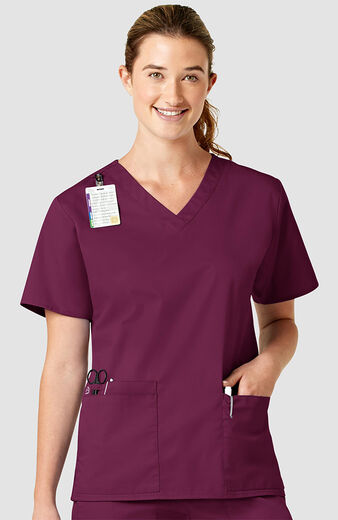 Women's V-Neck Solid Scrub Top, Women's V-Neck Solid Scrub Top