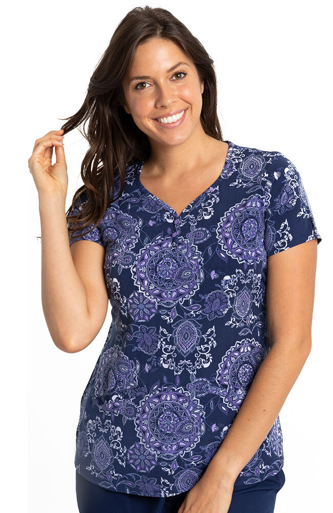 Healing hands print scrub tops sale