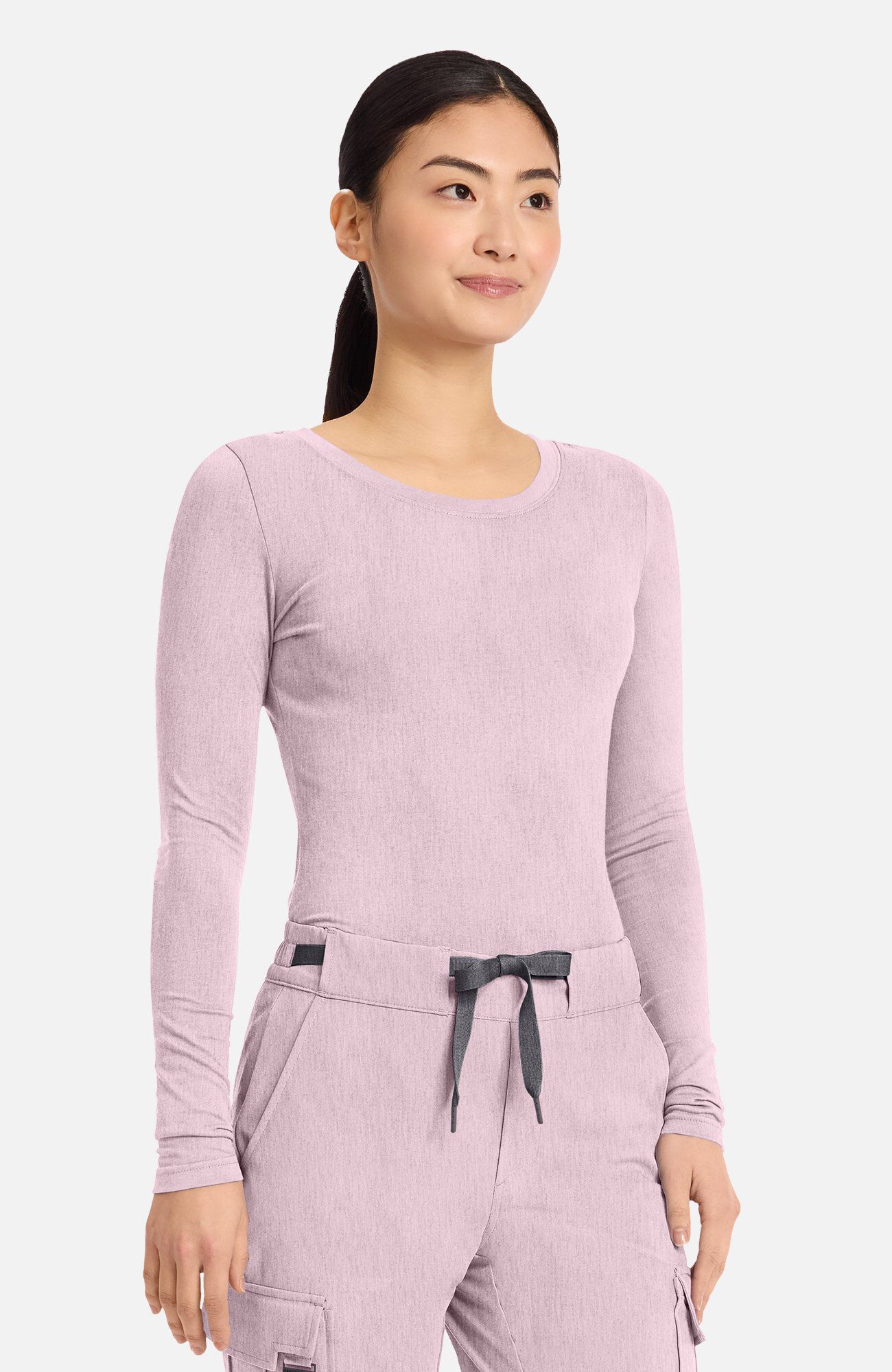 Women's Melissa Long Sleeve Knit Tee Underscrub, PIP Pink Pearl | pink, large
