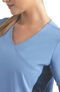 Women's Knitted Mock Wrap Solid Scrub Top, , large