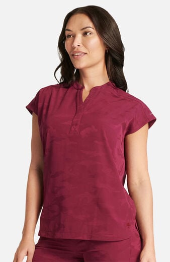 Women's Journey Mandarin Collar Camo Scrub Top Women's Journey Mandarin Collar Camo Scrub Top