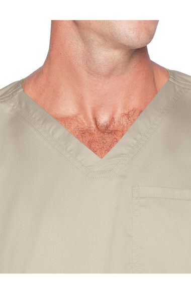 Men's V-Neck Chest Pocket Solid Scrub Top, , large