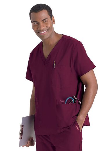 Men's 5-Pocket Solid Scrub Top, Men's 5-Pocket Solid Scrub Top