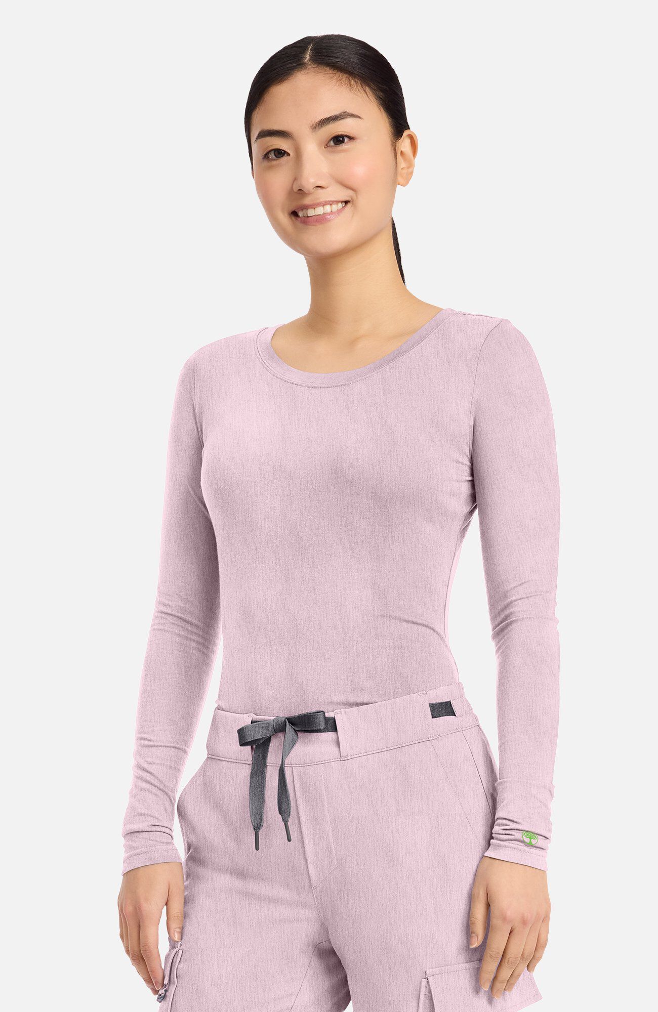 Women's Melissa Long Sleeve Knit Tee Underscrub, PIP Pink Pearl | pink, large