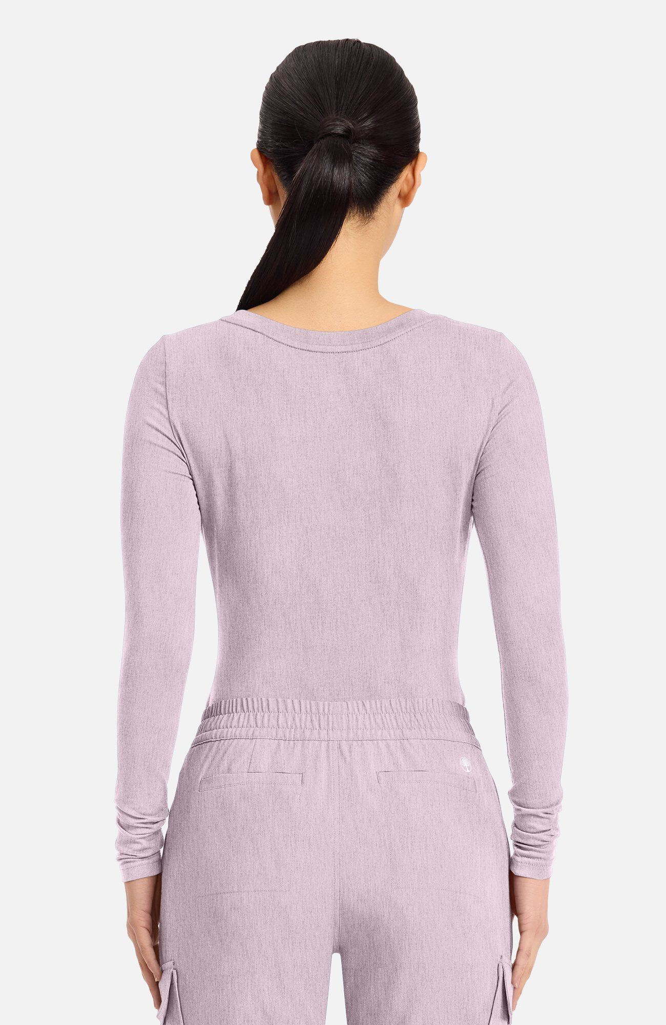 Women's Melissa Long Sleeve Knit Tee Underscrub, PIP Pink Pearl | pink, large