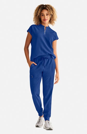 Women's Sandy Zip Mandarin Collar Scrub Top Women's Sandy Zip Mandarin Collar Scrub Top