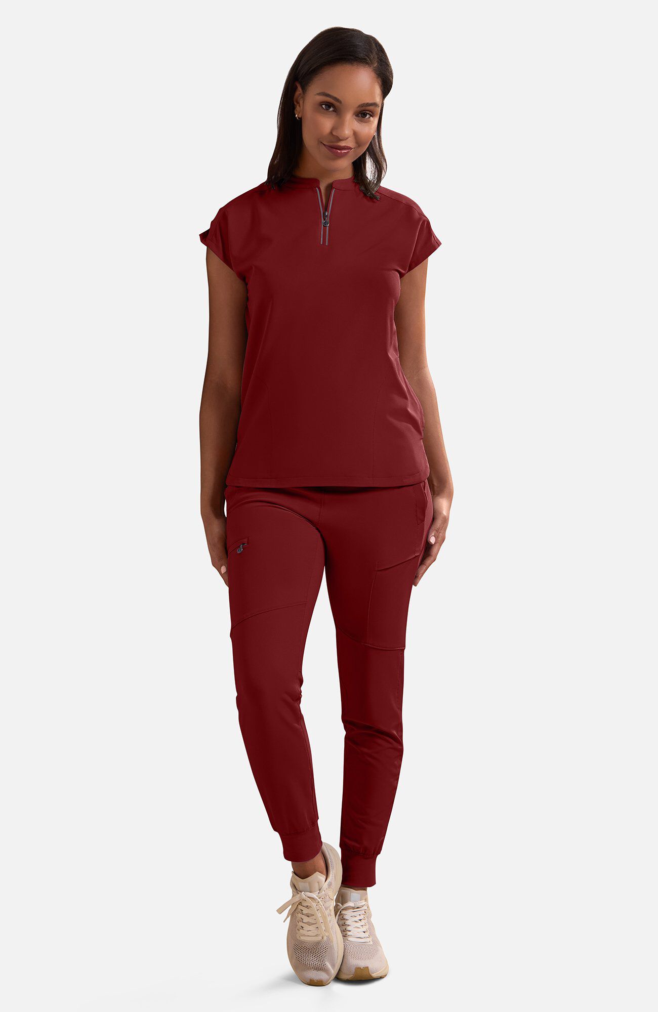 Women's Sonia Zip Y-Neck Scrub Top