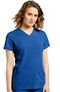 Women's Mock Wrap Stretch Panel Solid Scrub Top, , large