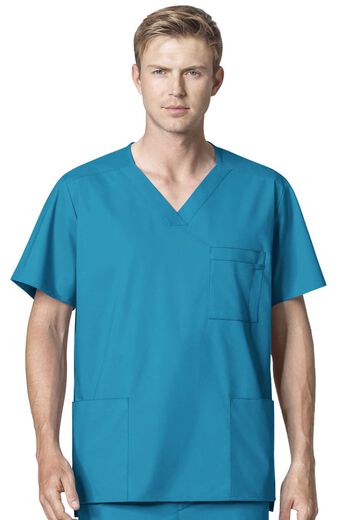 Men's V-Neck Solid Scrub Top, Men's V-Neck Solid Scrub Top