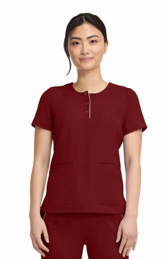 Women's Joy Henley Crew Neck Scrub Top Women's Joy Henley Crew Neck Scrub Top