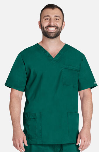 Unisex V-Neck Solid Scrub Top, Unisex V-Neck Solid Scrub Top