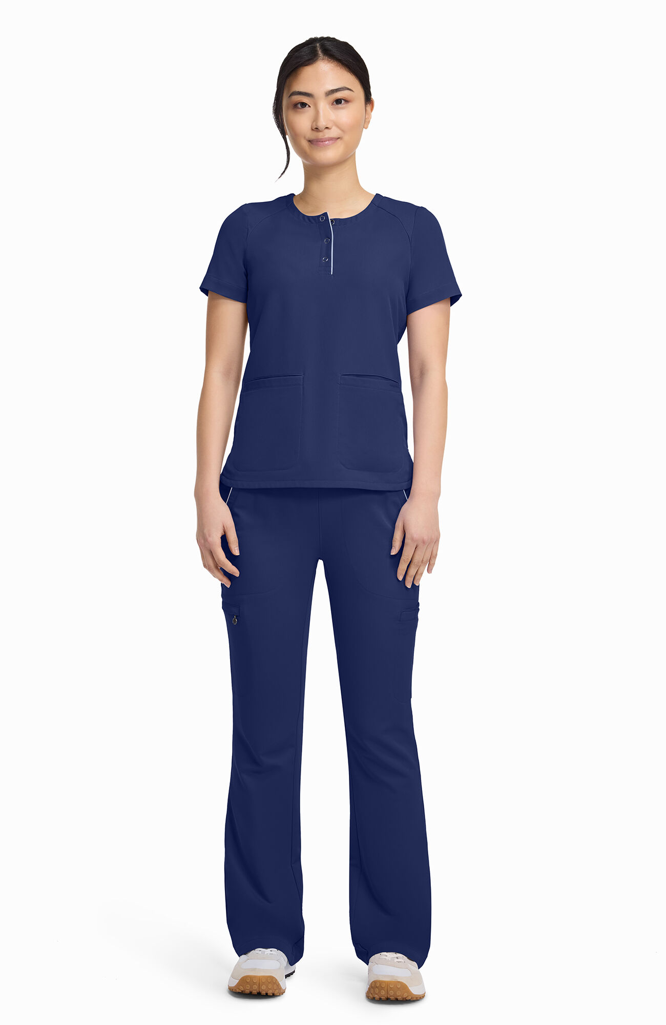 Women's Joy Henley Crew Neck Scrub Top