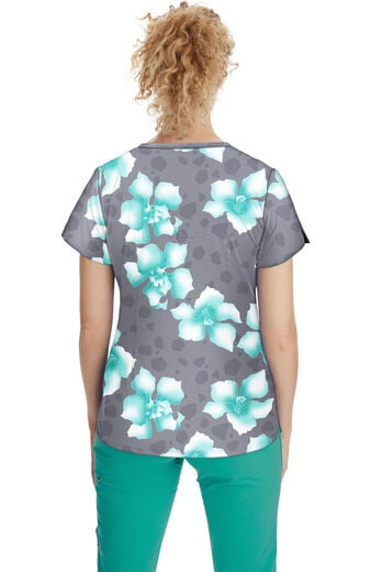 Clearance Women's Isabel Large Blossom Print Scrub Top
