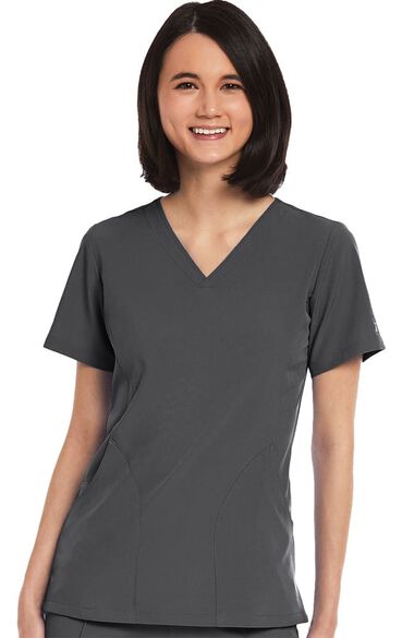 Women's Contoured Solid Scrub Top, , large