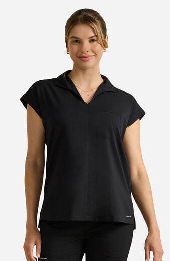 Women's Jazz Collared Tuckable Scrub Top Women's Jazz Collared Tuckable Scrub Top