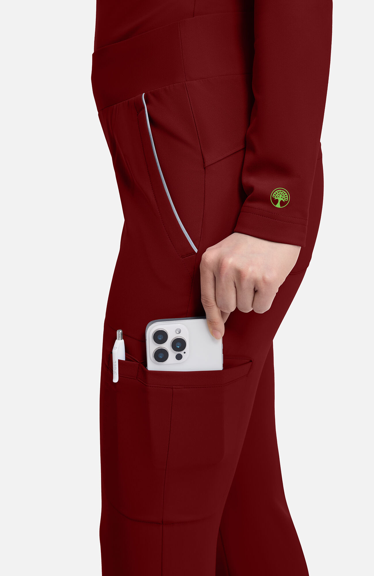 Women's Joelle Flare Leg Scrub Pant, GTR Garnet Red | red, large