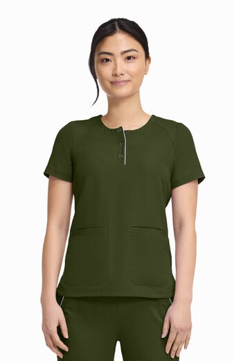Women's Joy Henley Crew Neck Scrub Top Women's Joy Henley Crew Neck Scrub Top