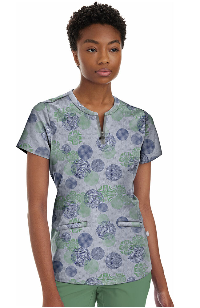 Purple print scrub discount tops