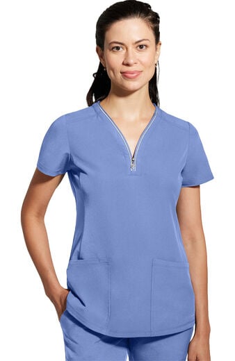 Women's Sonia Zip Y-Neck Scrub Top Women's Sonia Zip Y-Neck Scrub Top