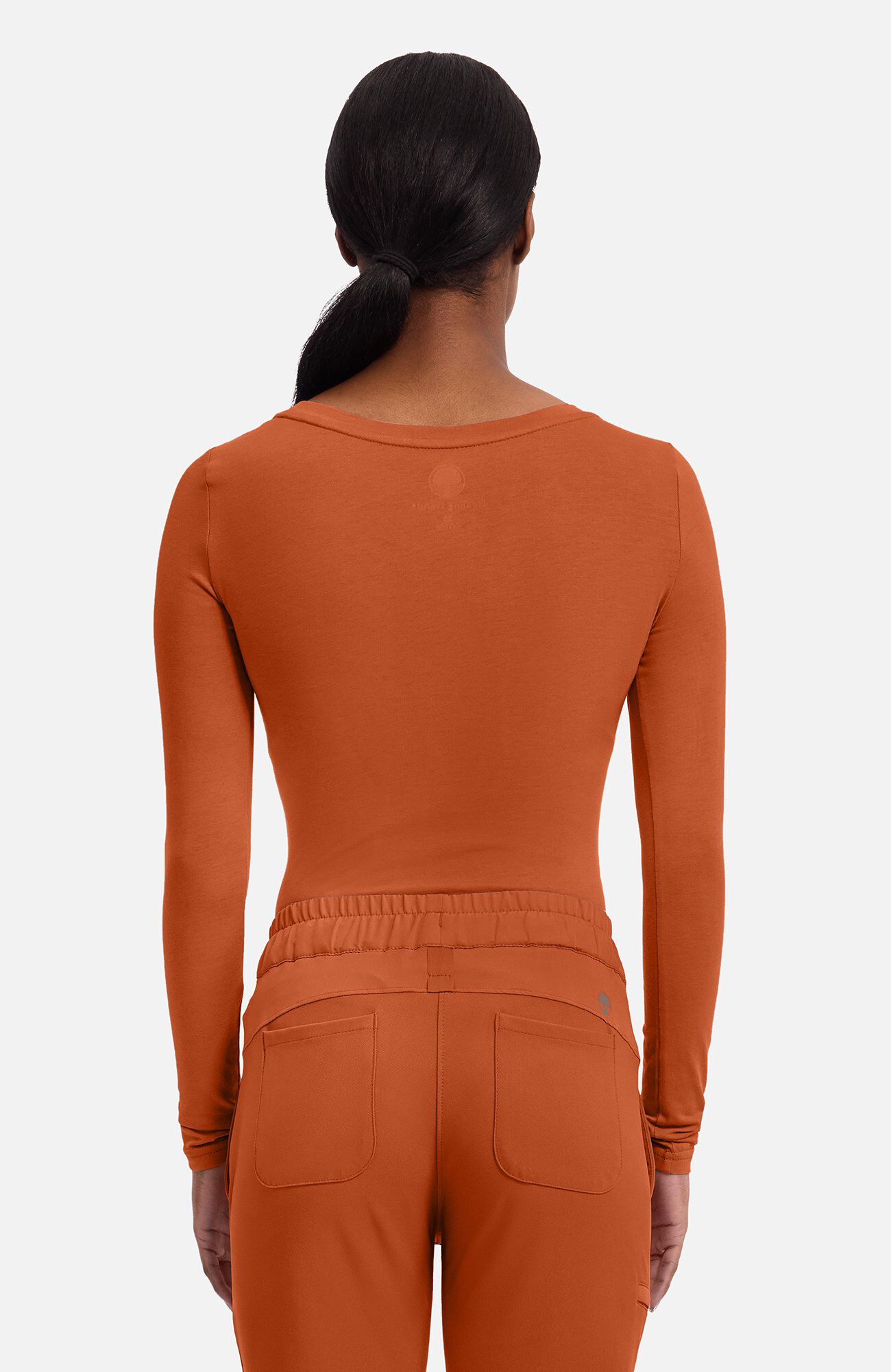 Women's Melissa Long Sleeve Knit Tee Underscrub, WAS Warm Sunrise | orange, large
