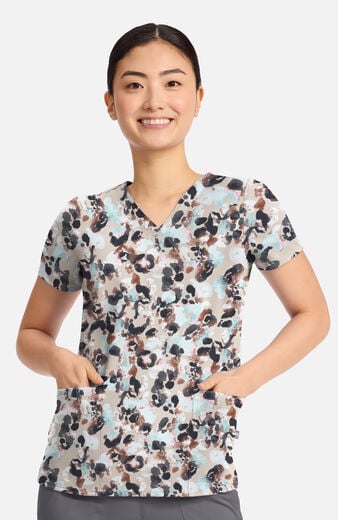 Women's Amanda Abstract Cheetah Print Scrub Top Women's Amanda Abstract Cheetah Print Scrub Top