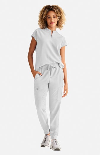 Women's Sandy Zip Mandarin Collar Scrub Top Women's Sandy Zip Mandarin Collar Scrub Top