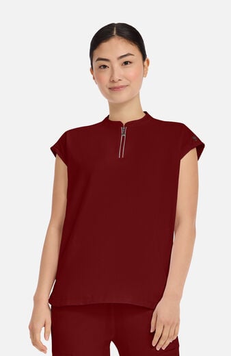 Women's Sandy Zip Mandarin Collar Scrub Top Women's Sandy Zip Mandarin Collar Scrub Top
