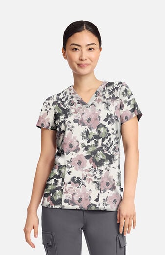 Women's Amanda Peaceful Posies Print Scrub Top Women's Amanda Peaceful Posies Print Scrub Top