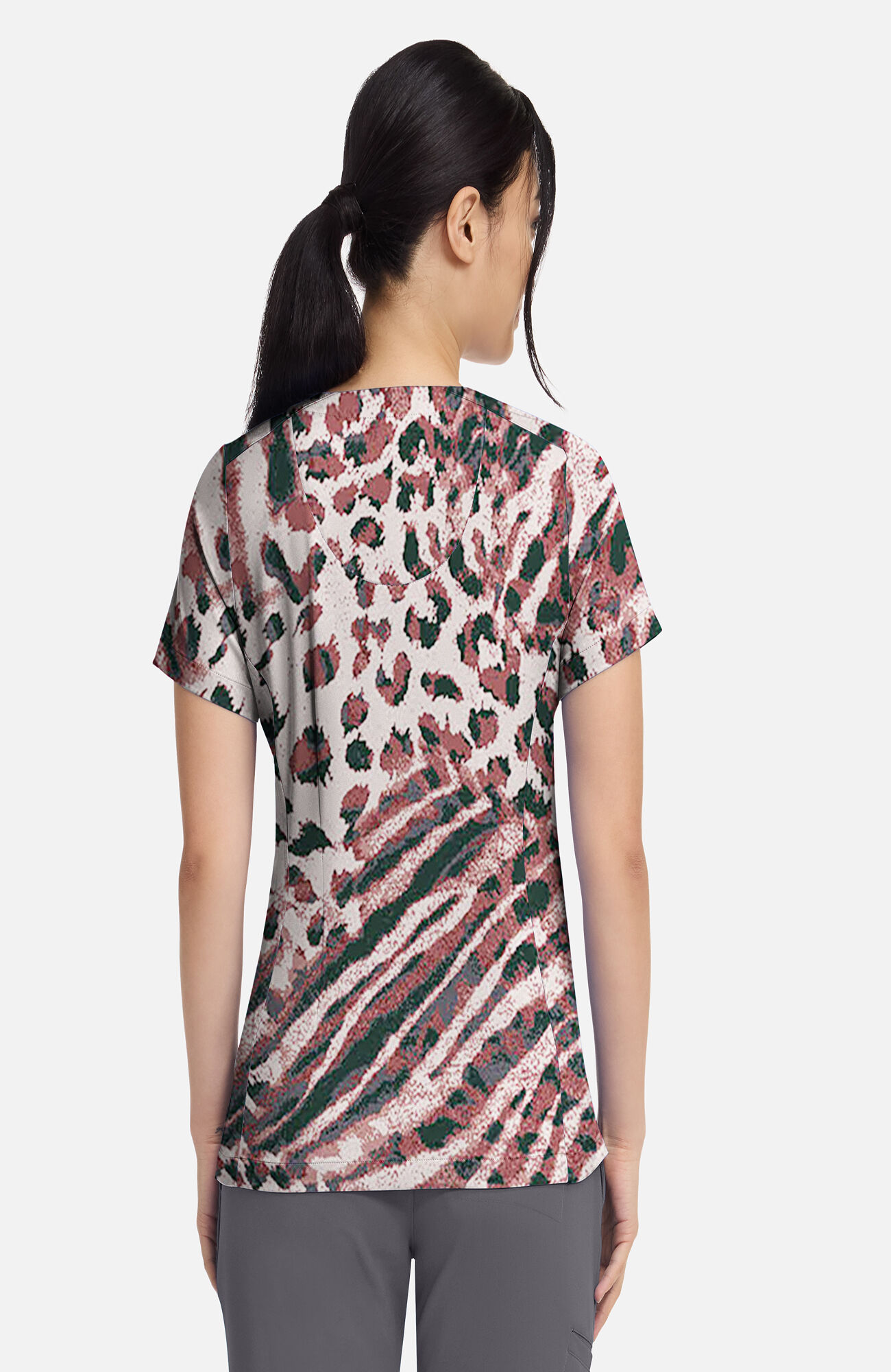 Women's Briana Cool Cattitude Print Scrub Top , , large