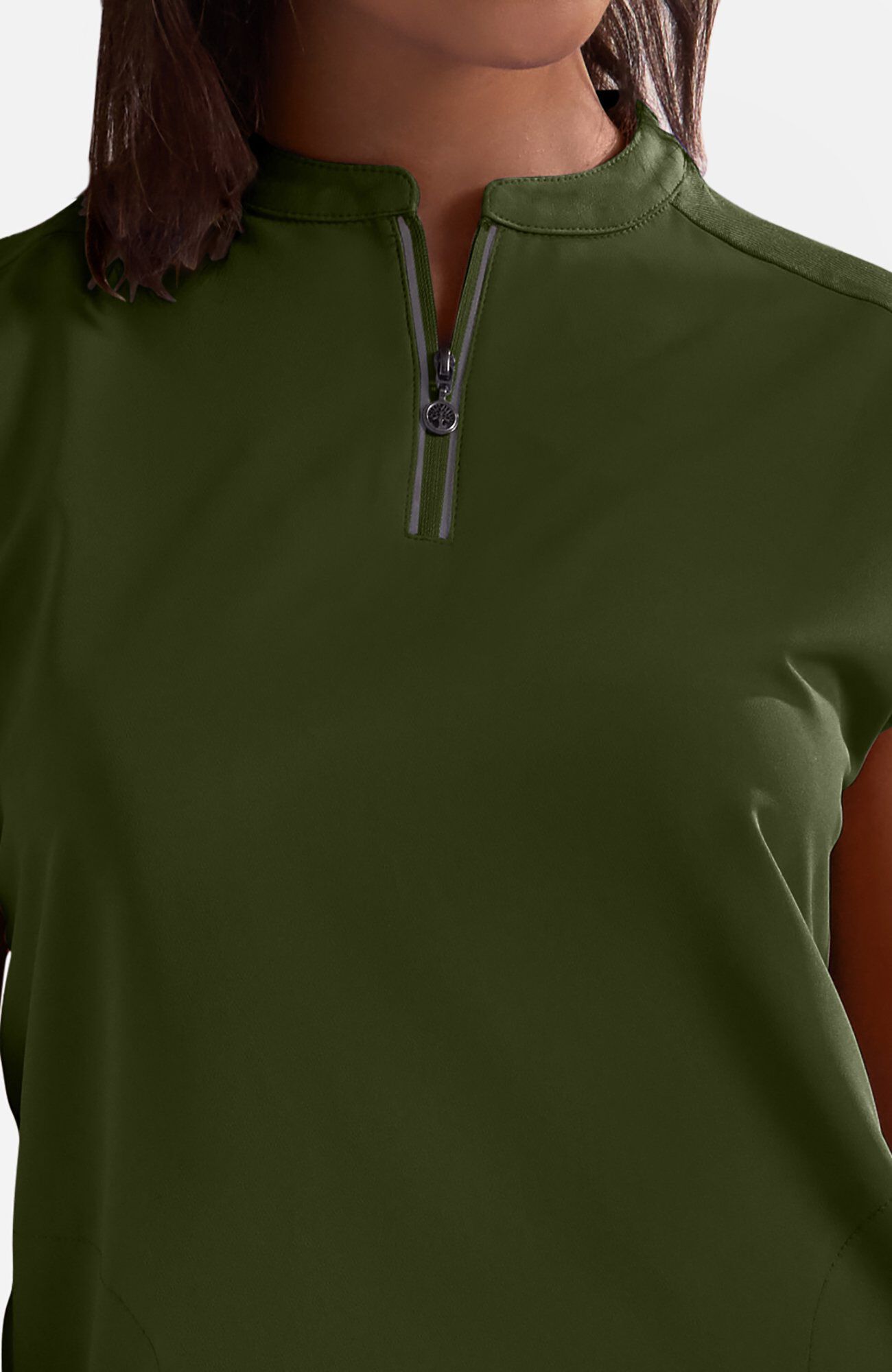 Women's Sonia Zip Y-Neck Scrub Top, , large