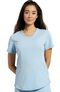 Women's Round V-Neck Stitched Solid Scrub Top, , large