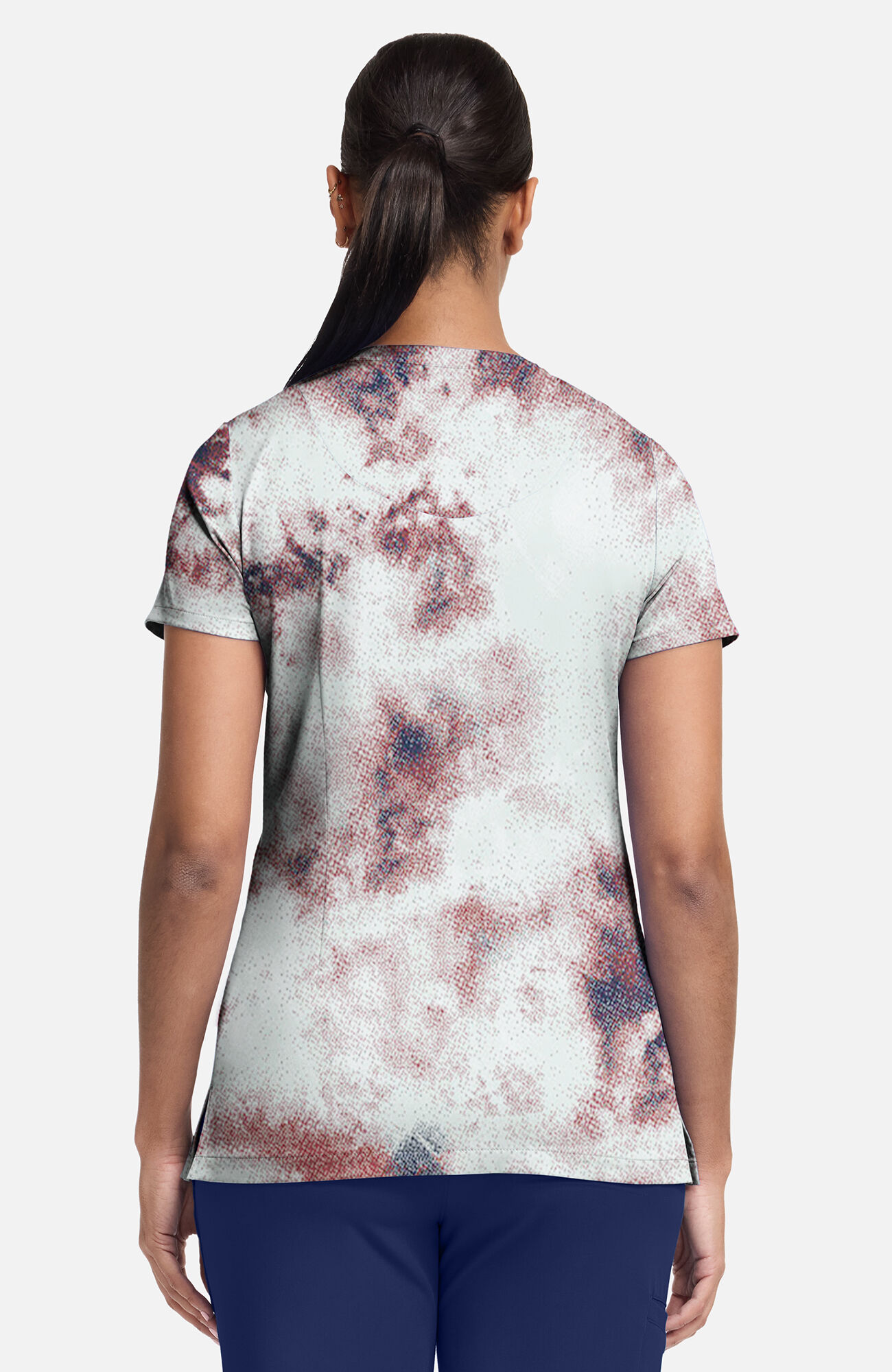 Women's Ivy Soft Fractures Print Scrub Top, , large