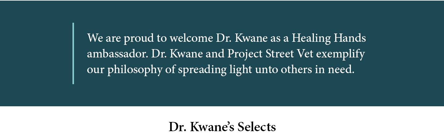we welcome dr kwane as a healing hands ambassador.