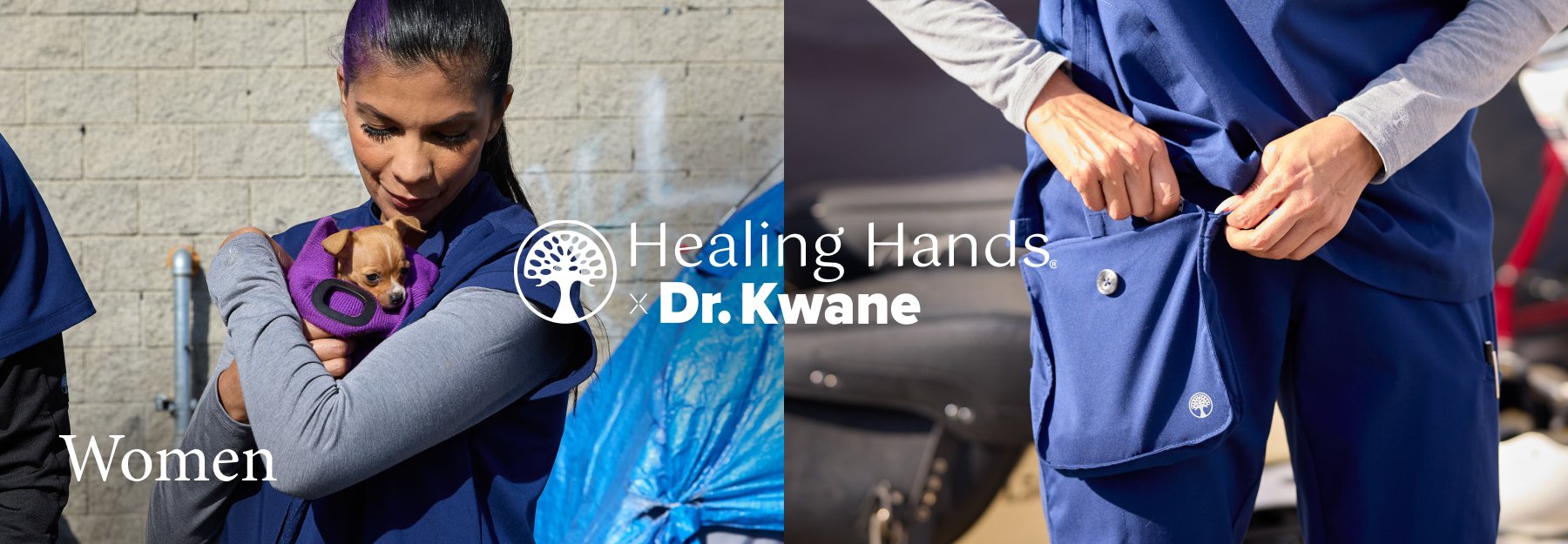 dr. kwane x healing hands women's scrubs