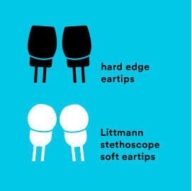Learn the difference between heard edge and Litmann stethoscopesoft eartips 