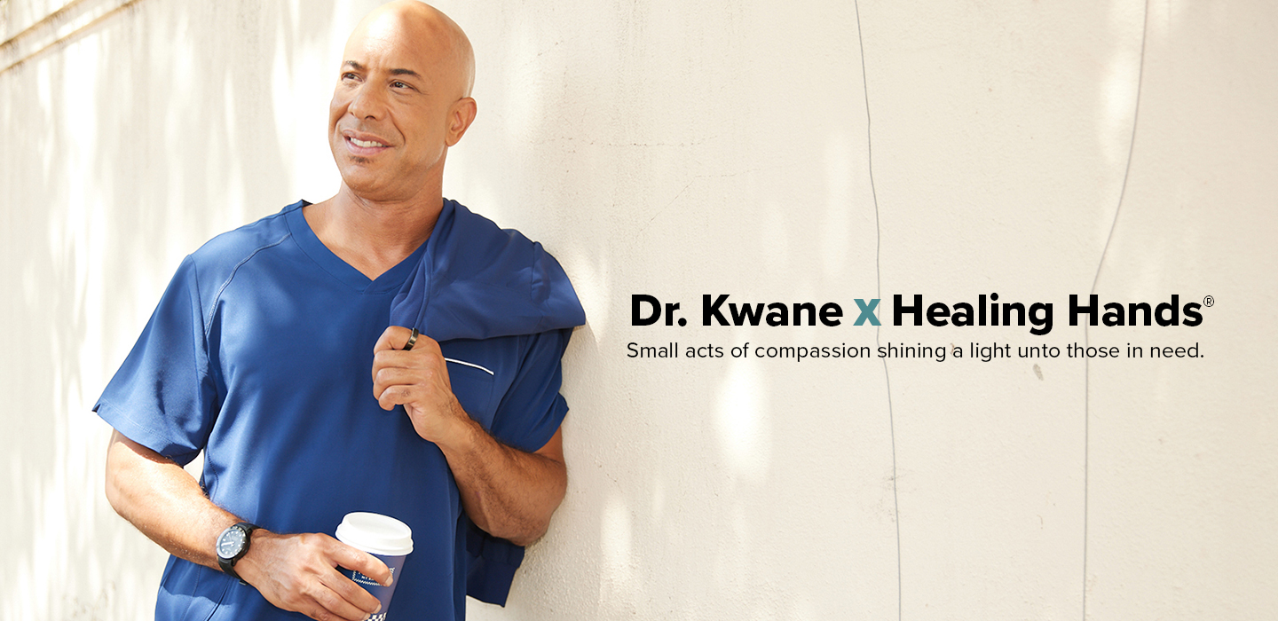 dr kwane x healing hands. small acts of compassion shining a light unto those in need.