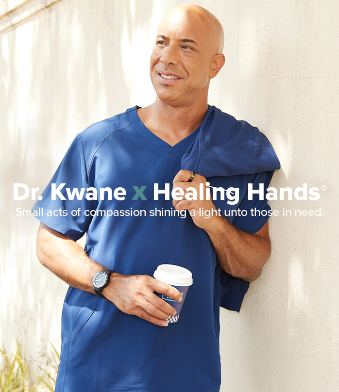 dr kwane x healing hands. small acts of compassion shining a light unto those in need.