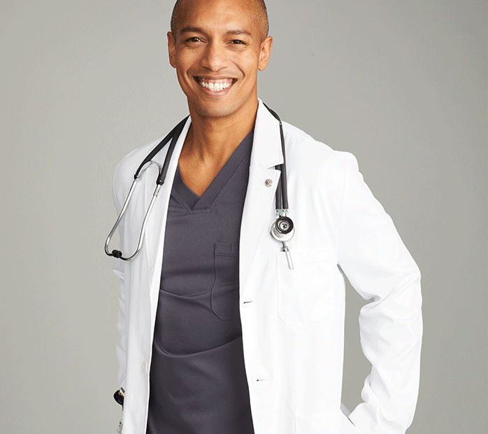 comfortable lab coats in lengths to suit your style.