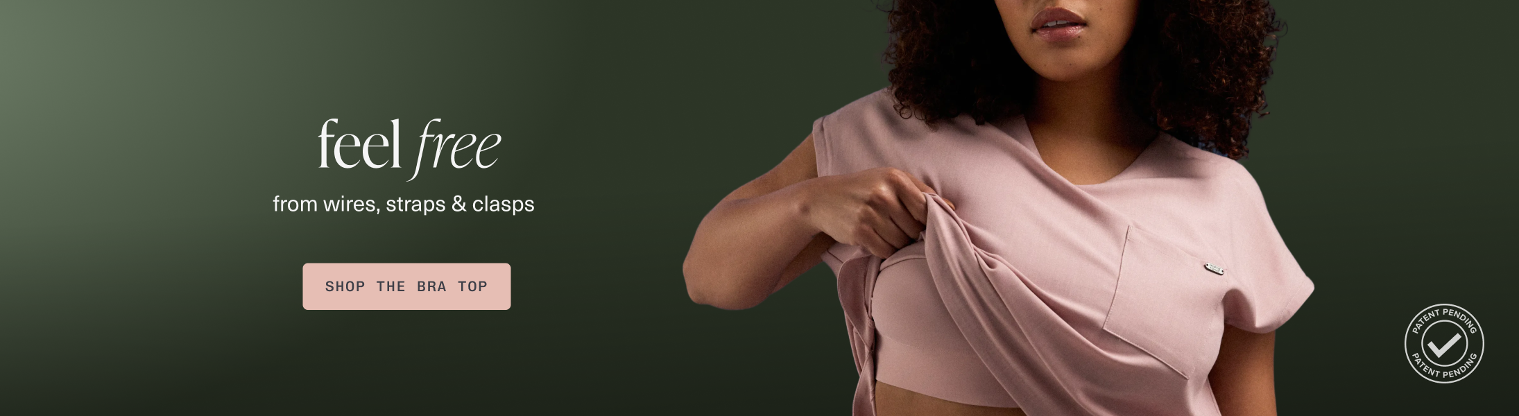 feel free. from wires, straps and clasps. Shop the bra top.