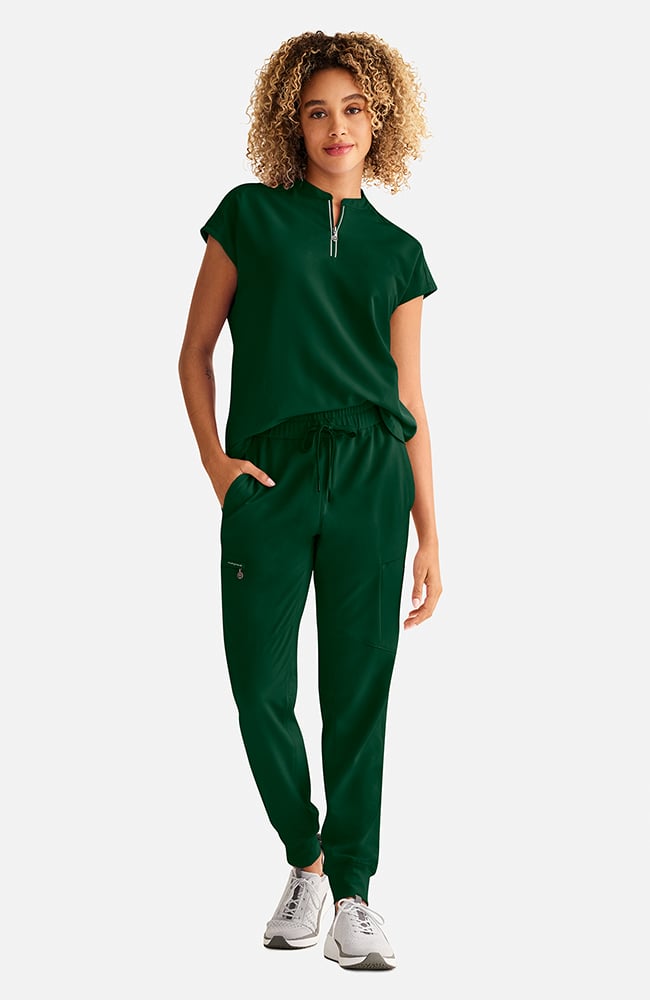 Women's Sandy Zip Mandarin Collar Scrub Top | Healing Hands Scrubs