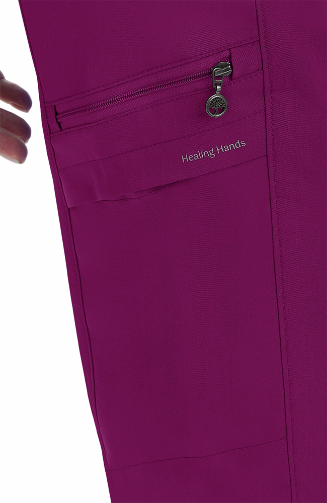 Purple Label by Healing Hands Women's Aspen Knit Lined Jogger Scrub Pant