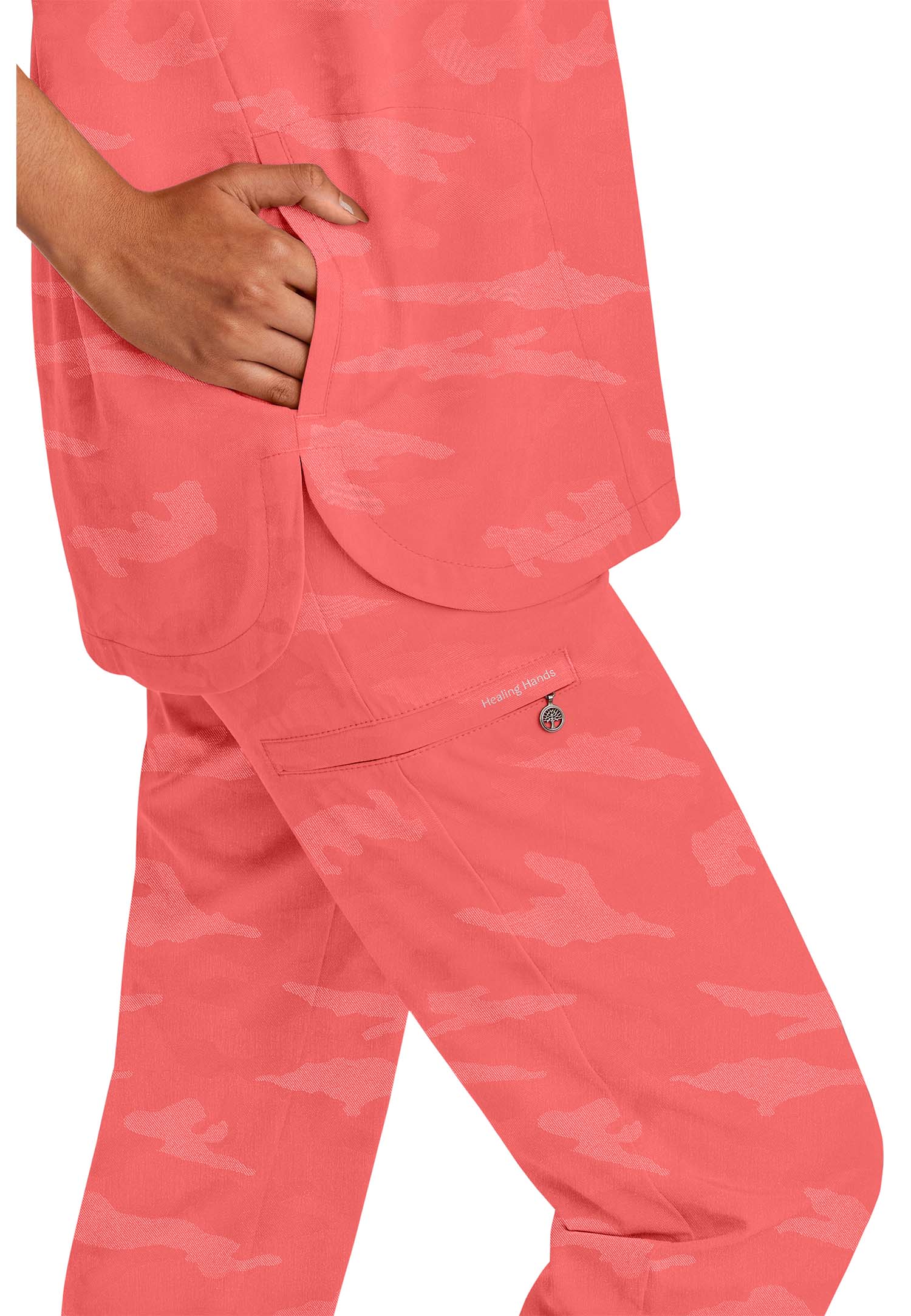 Journey Top Purple Label Camo Women's Healing Hands Scrubs